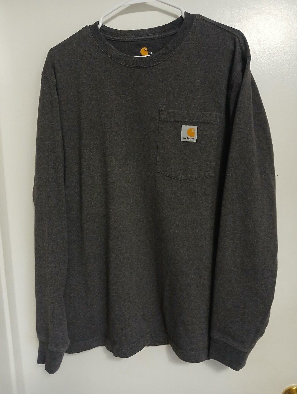 Carhartt Mens Classic Long Sleeves Pocket T-Shirt M Dearborn Heather